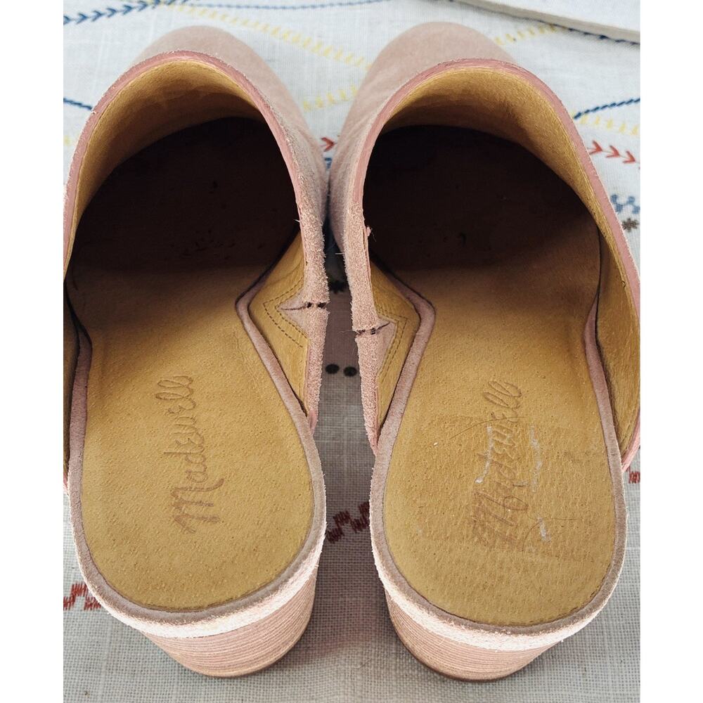 Madewell Carey Mule Suede Faded Mauve Pink Size 7 Western Block Heel Clogs - Picture 7 of 8